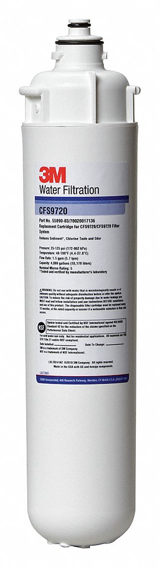 Quick-Connect Water Filter: 5 micron, 1.5 gpm, 4, 800 gal