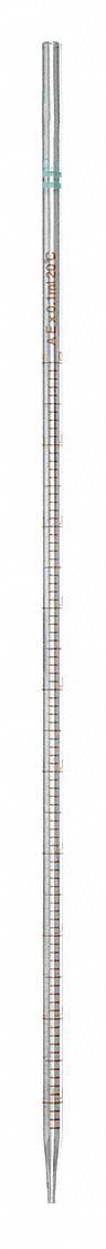 Volumetric Pipette: 0.1 mL Capacity, 0.1 mL Graduation Increments, Non-Sterile