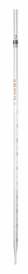 MEASURING PIPETTE,GRADE A,GLASS,2ML