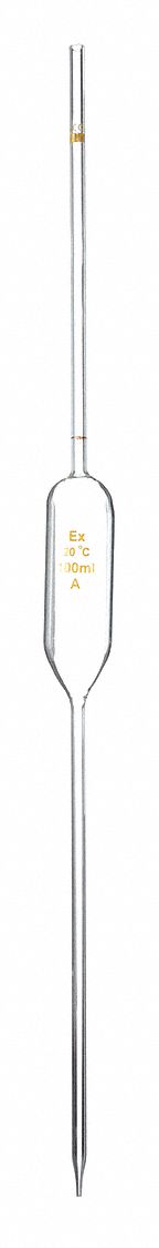 VOLUMETRIC PIPETTE,A,GLASS,100ML,PK