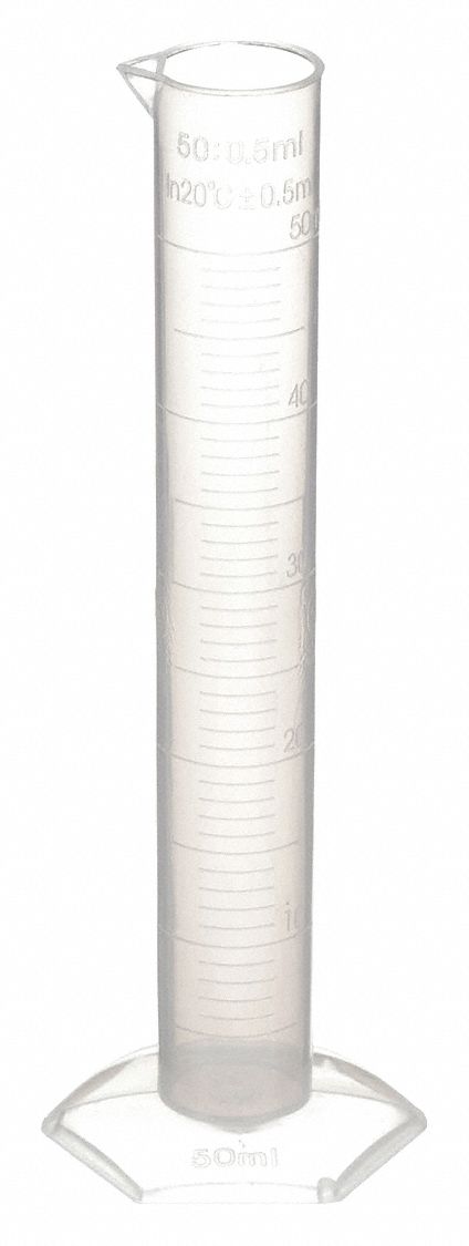 CYLINDRE GRADUE,50ML,PLASTIQUE,PQ12