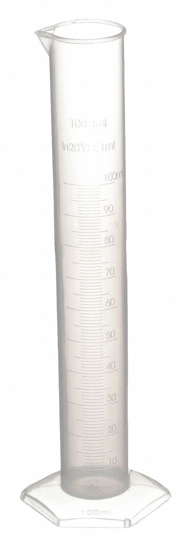 GRADUATED CYLINDER,100ML,PLASTIC,PK