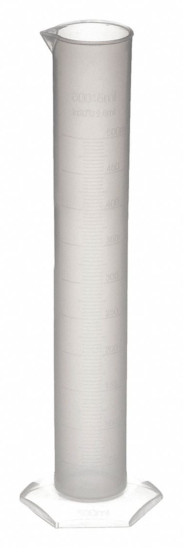 GRADUATED CYLINDER,500ML,PLASTIC,PK