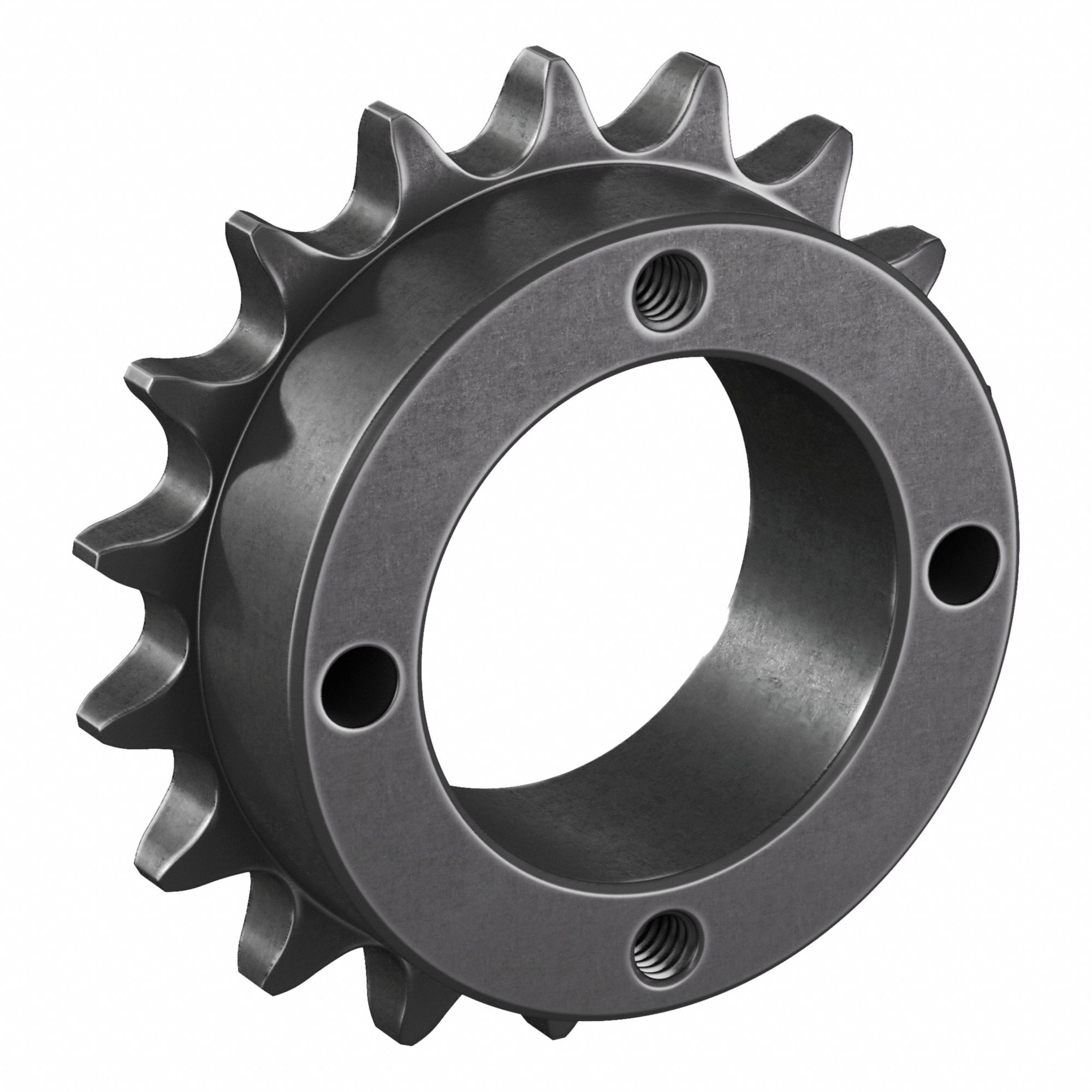 Sprocket: For 40 Chain, 18 Teeth, 2.879 in Pitch Dia, 3.136 in Outside Dia, Steel