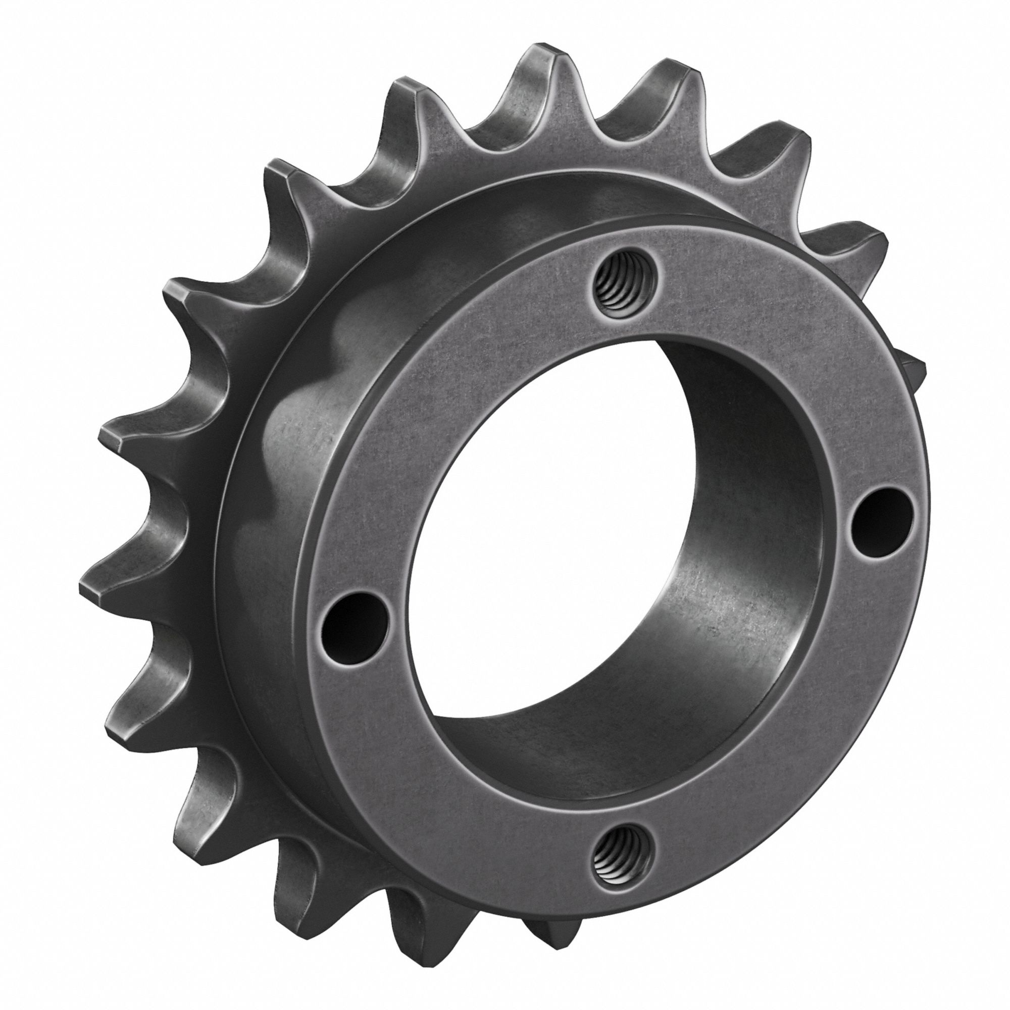 Sprocket: For 40 Chain, 19 Teeth, 3.038 in Pitch Dia, 3.296 in Outside Dia, Steel