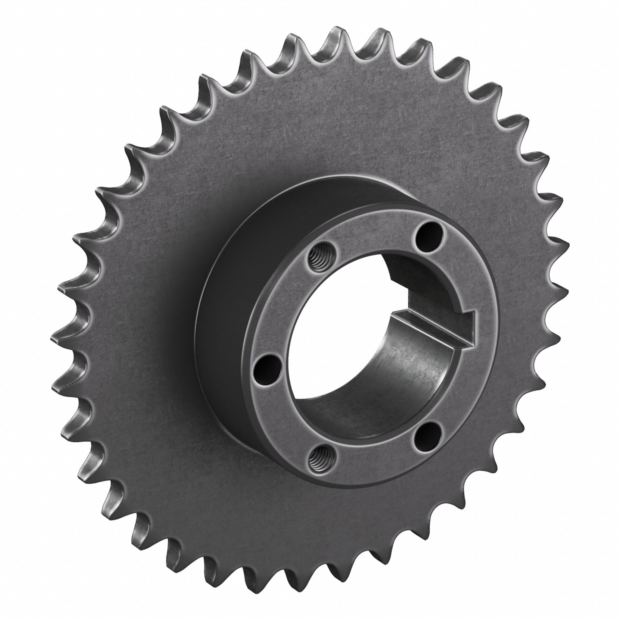 Sprocket: For 40 Chain, 36 Teeth, 5.737 in Pitch Dia, 6.015 in Outside Dia, Steel