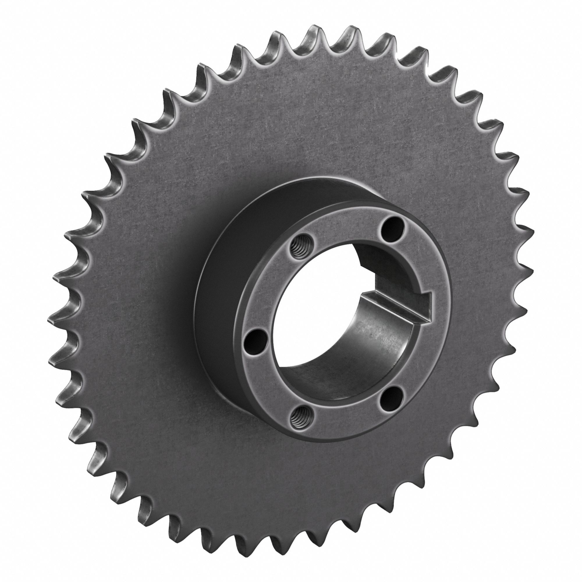 Sprocket: For 40 Chain, 40 Teeth, 6.373 in Pitch Dia, 6.653 in Outside Dia, Steel