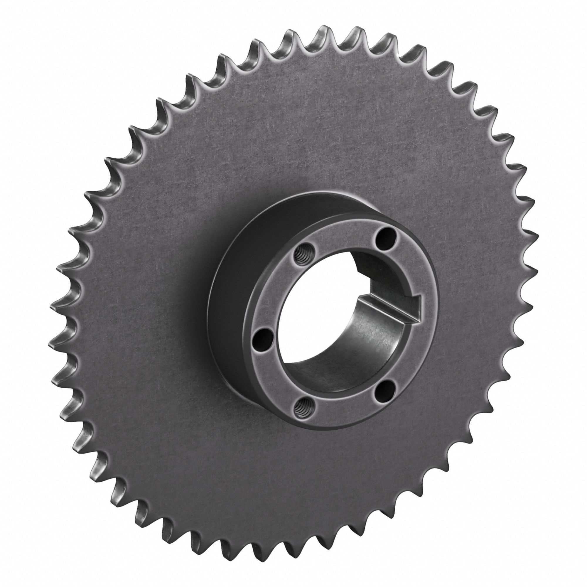 Sprocket: For 40 Chain, 45 Teeth, 7.168 in Pitch Dia, 7.45 in Outside Dia, Steel