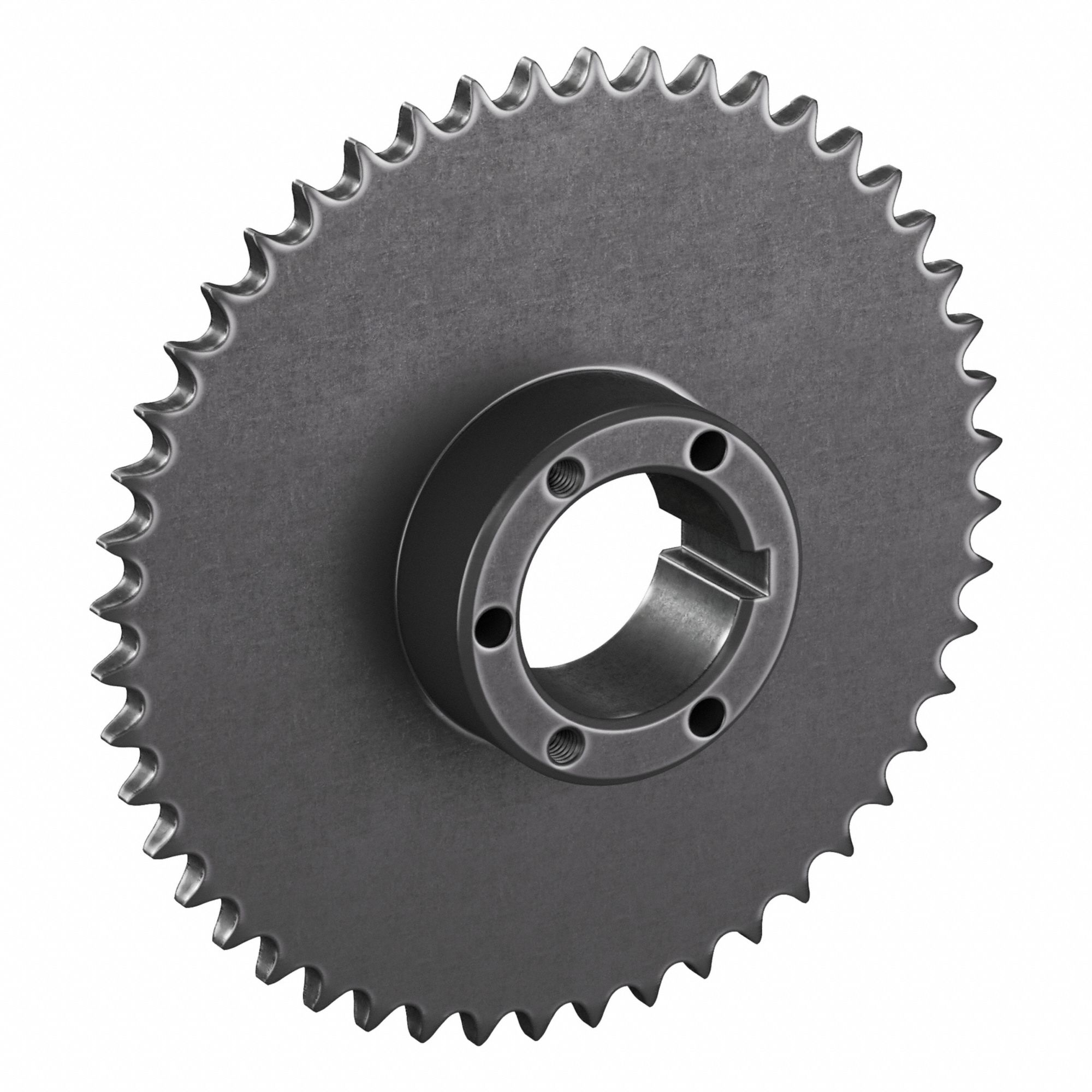 Sprocket: For 40 Chain, 48 Teeth, 7.645 in Pitch Dia, 7.929 in Outside Dia, Steel