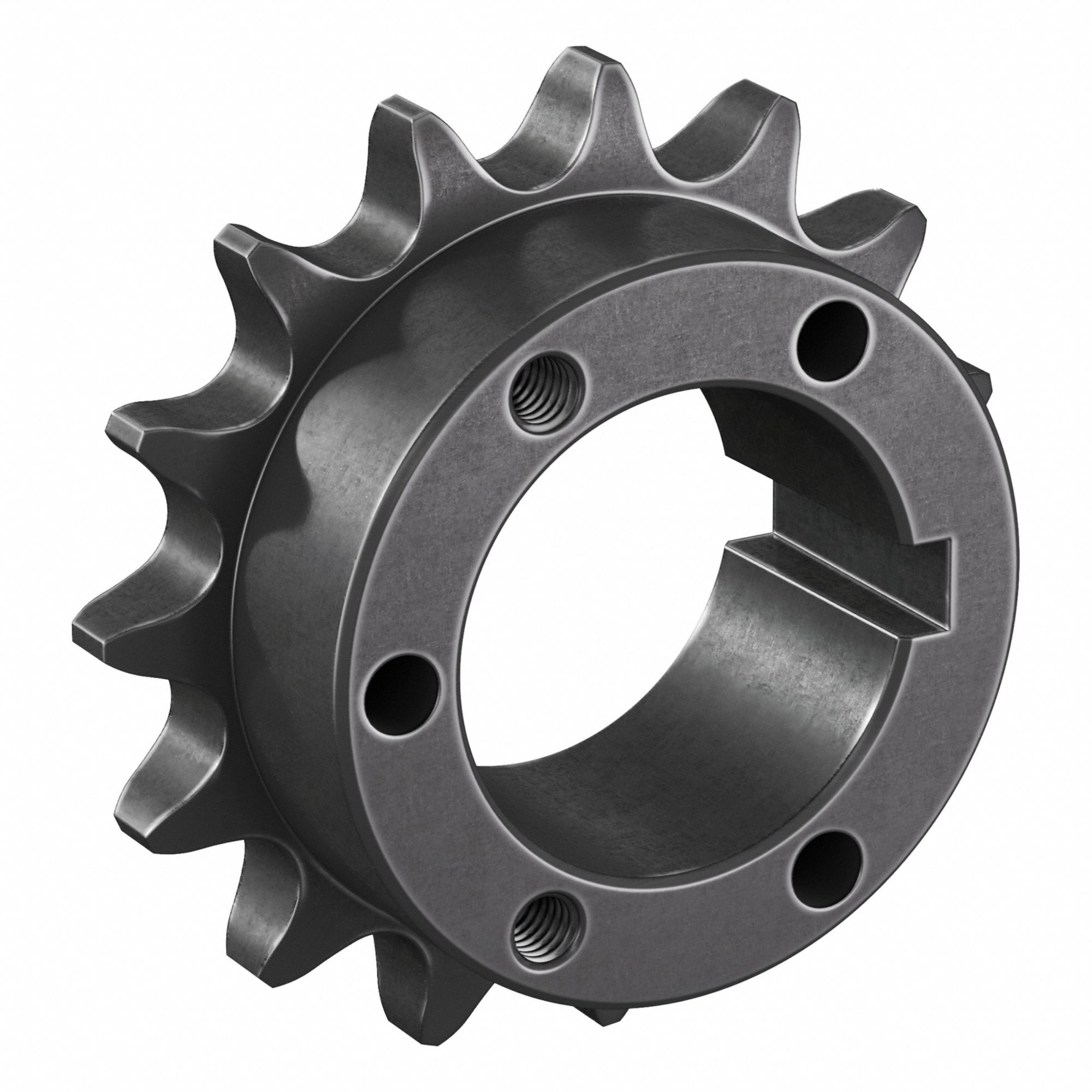 Sprocket: For 60 Chain, 15 Teeth, 3.608 in Pitch Dia, 3.978 in Outside Dia, Steel