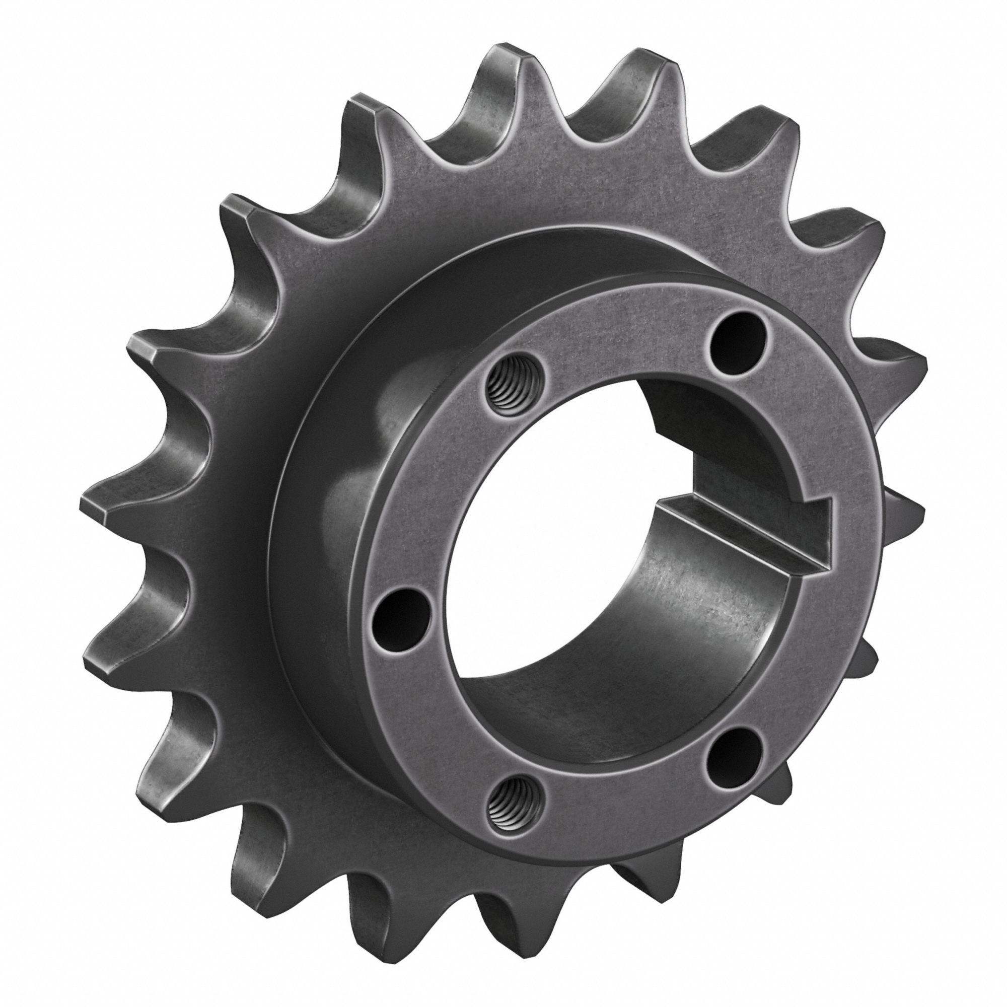 Sprocket: For 60 Chain, 18 Teeth, 4.319 in Pitch Dia, 4.703 in Outside Dia, Steel