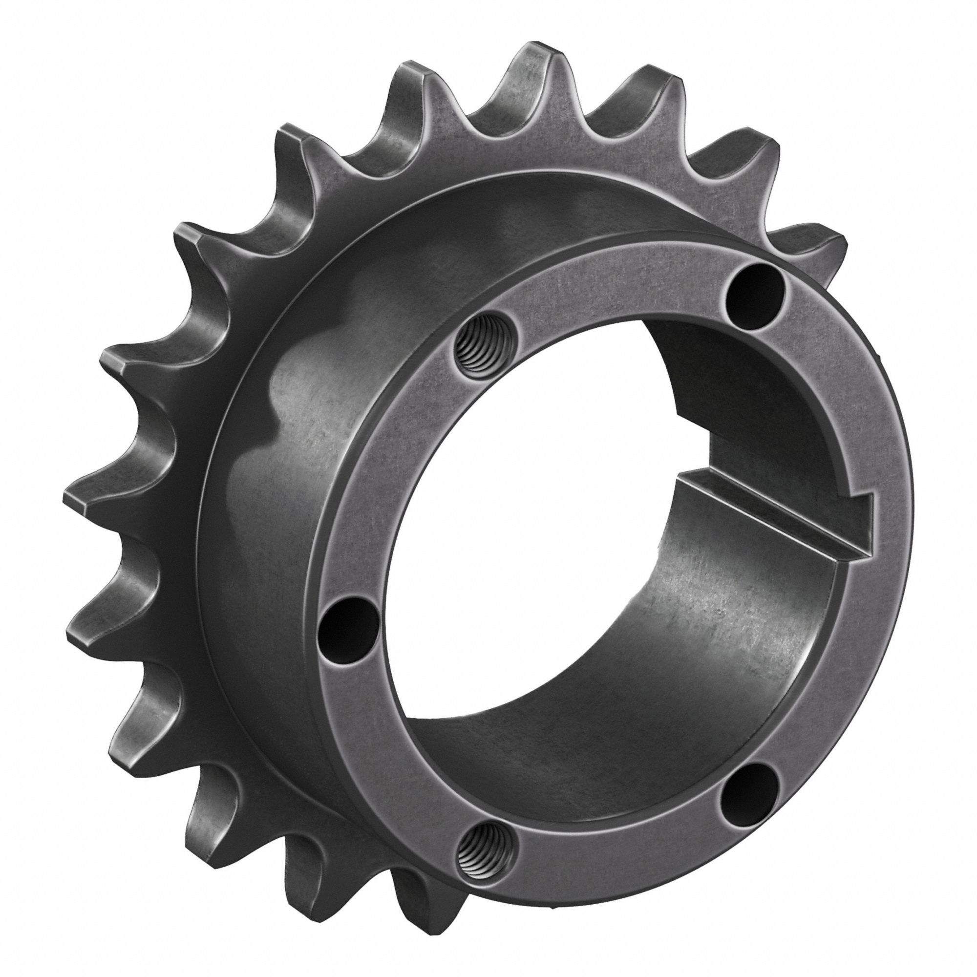 Sprocket: For 60 Chain, 20 Teeth, 4.794 in Pitch Dia, 5.185 in Outside Dia, Steel
