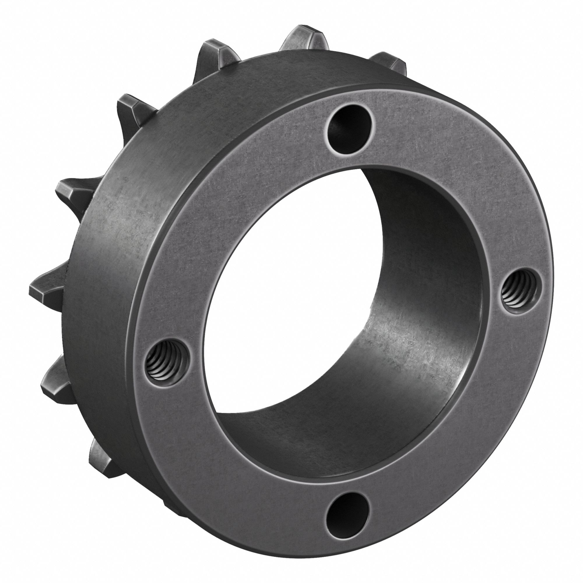 Sprocket: For 40 Chain, 15 Teeth, 2.405 in Pitch Dia, 2.652 in Outside Dia, Steel