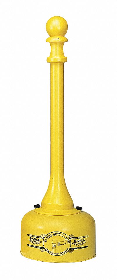 CIGARETTE RECEPTACLE,2 GAL.,YELLOW