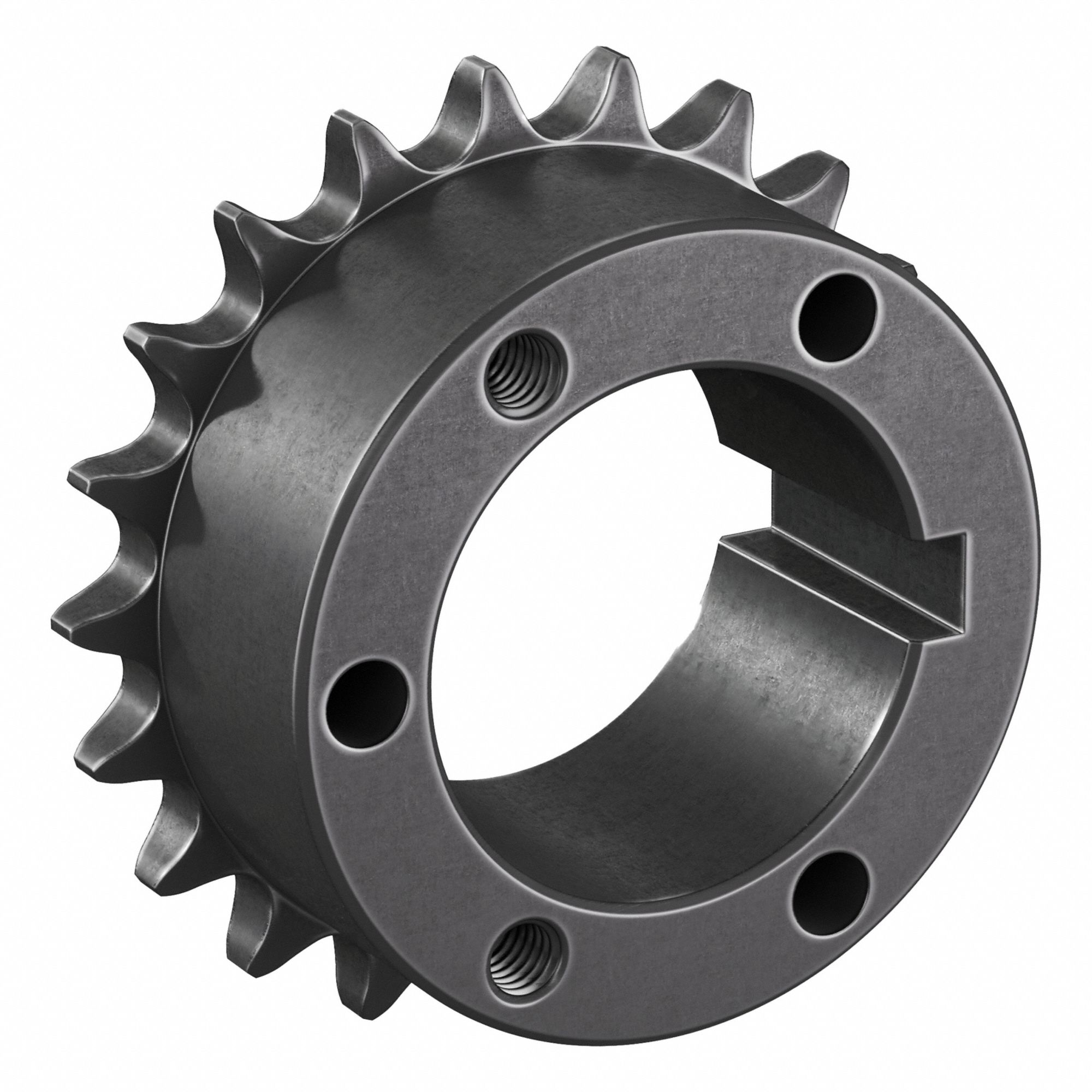 Sprocket: For 40 Chain, 21 Teeth, 3.355 in Pitch Dia, 3.617 in Outside Dia, Steel