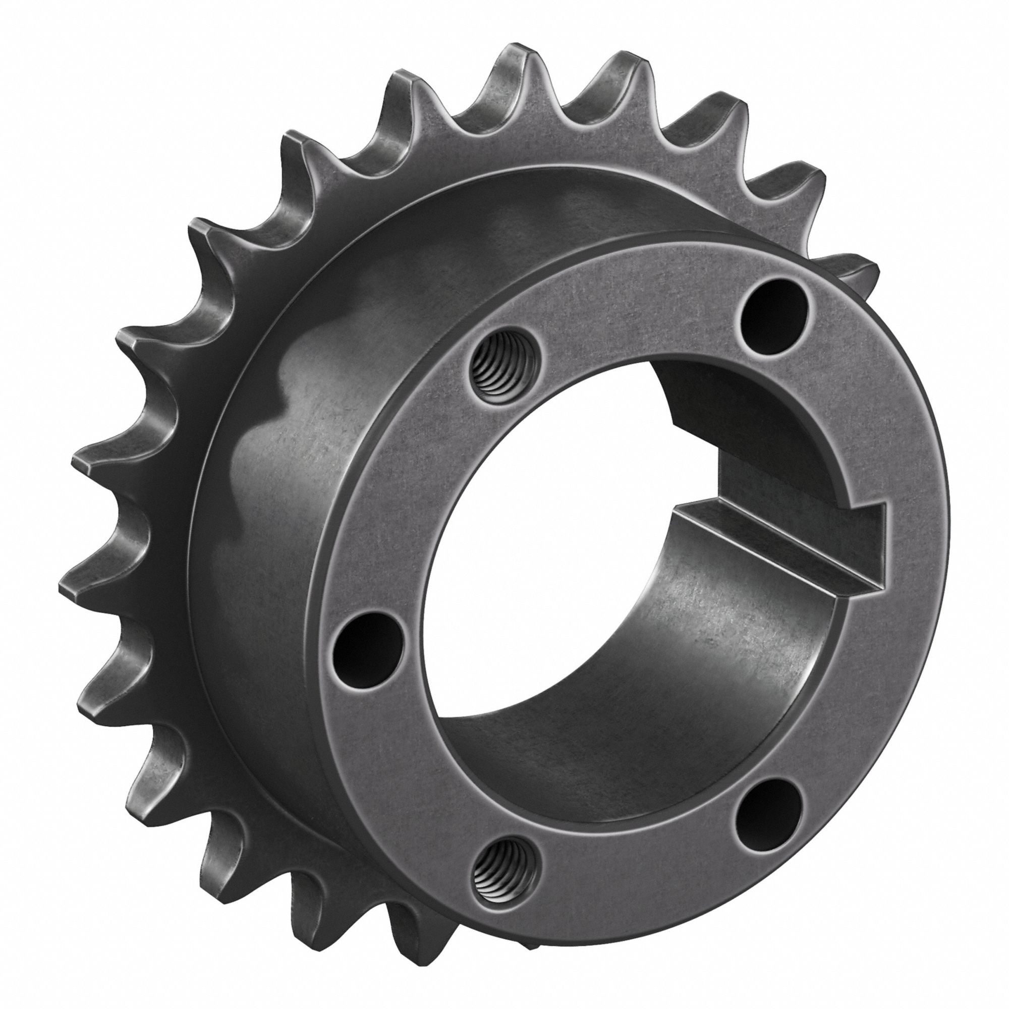 Sprocket: For 40 Chain, 23 Teeth, 3.672 in Pitch Dia, 3.938 in Outside Dia, Steel