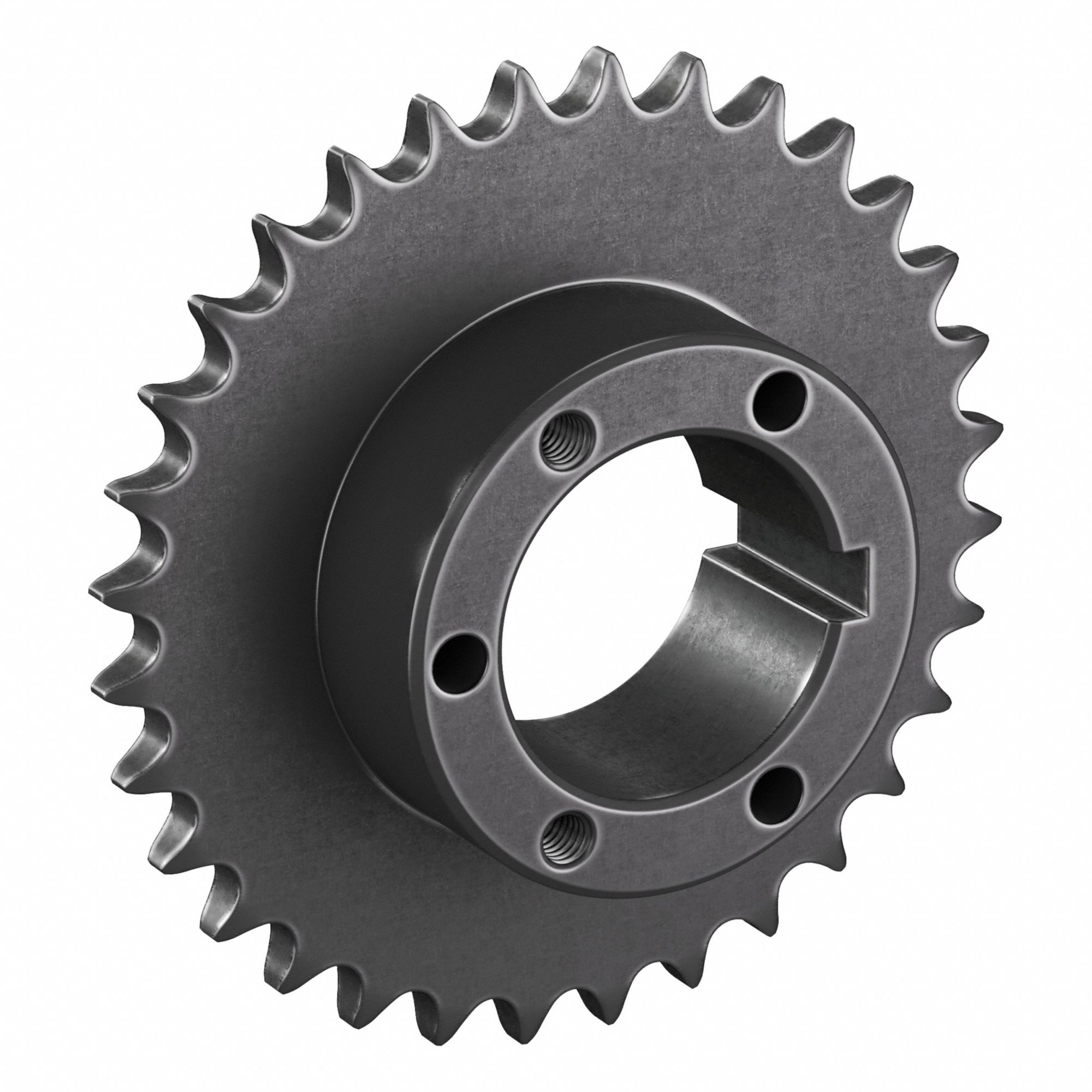 Sprocket: For 40 Chain, 32 Teeth, 5.101 in Pitch Dia, 5.377 in Outside Dia, Steel