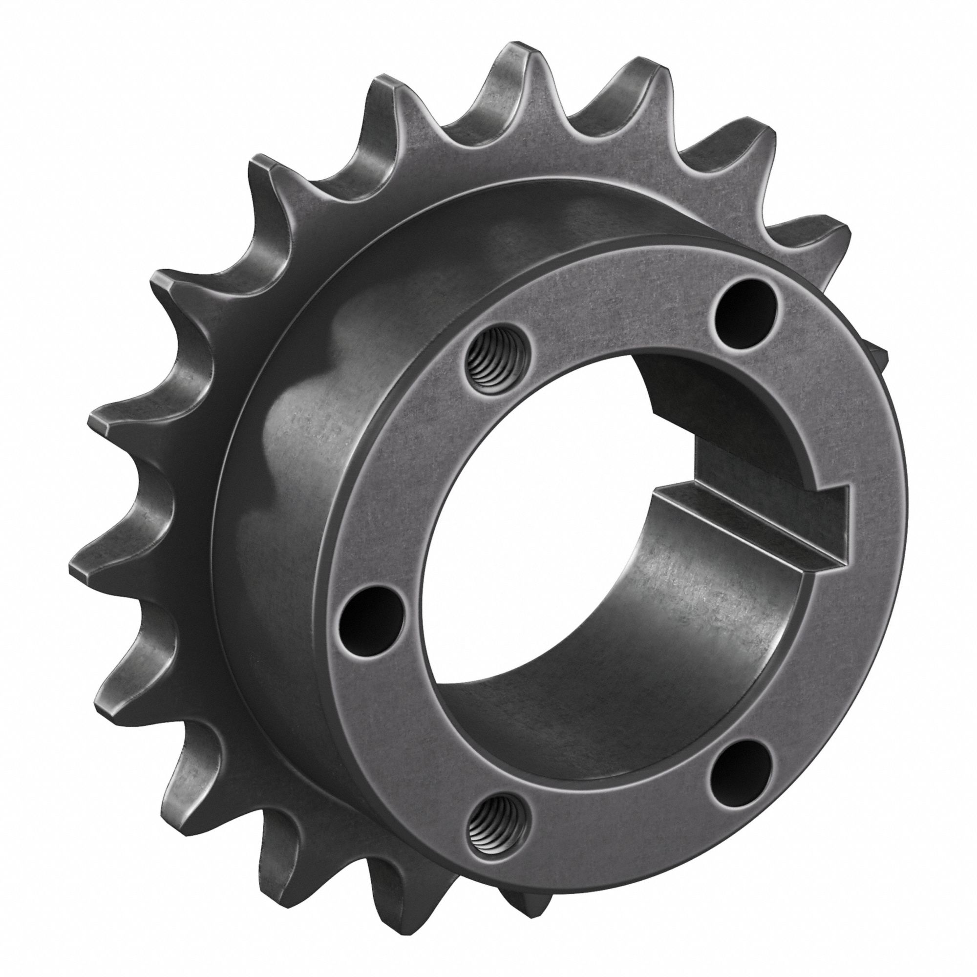 Sprocket: For 50 Chain, 19 Teeth, 3.798 in Pitch Dia, 4.12 in Outside Dia, Steel