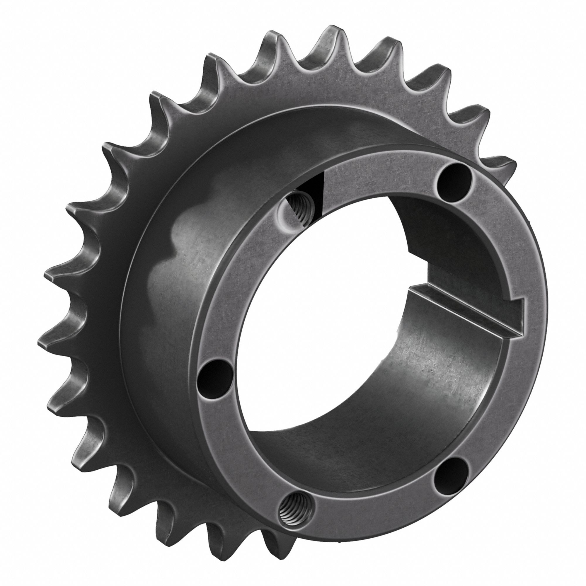 Sprocket: For 50 Chain, 25 Teeth, 4.987 in Pitch Dia, 5.322 in Outside Dia, Steel