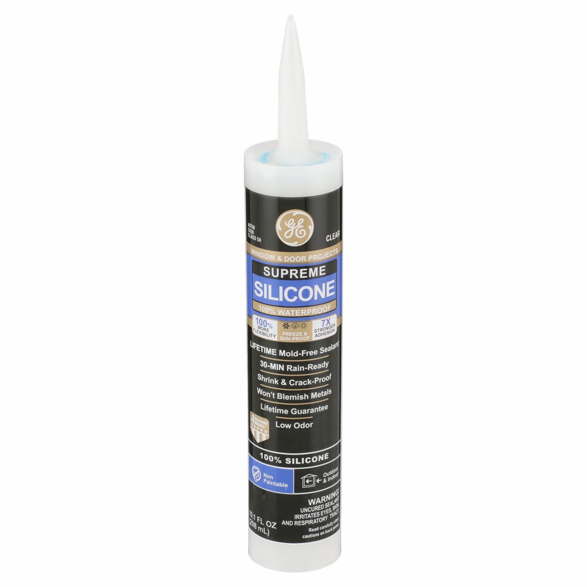 GE, Supreme Silicone, Clear, Silicone Sealant 5PWD22814816 Grainger