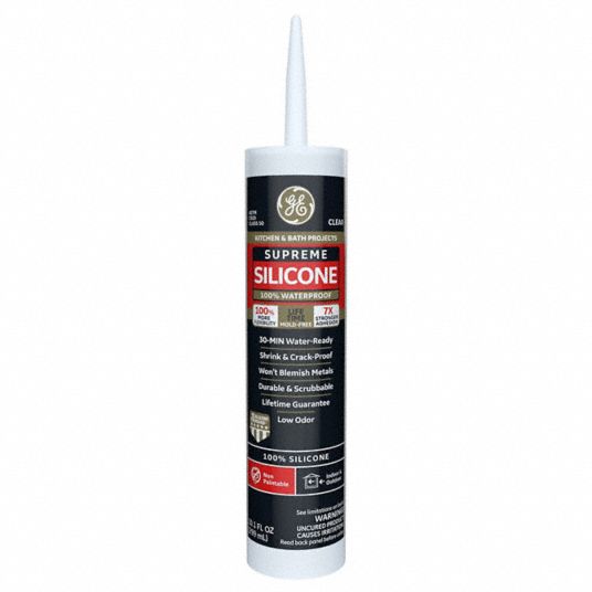 GE, Supreme Silicone, Clear, Silicone Sealant 5PWD32822051 Grainger