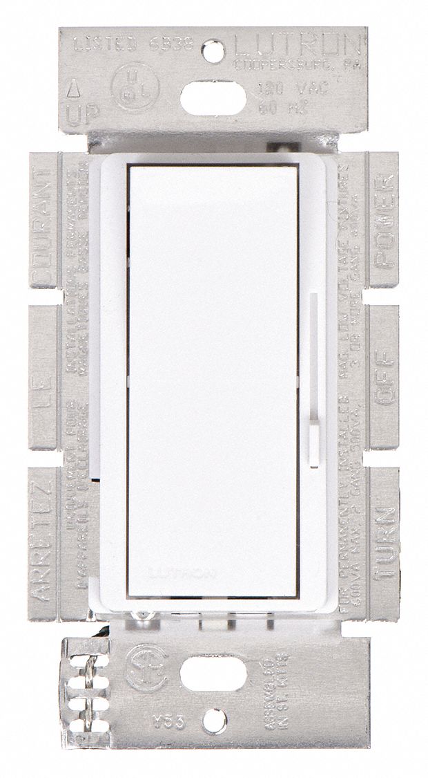 Lighting Dimmer: Fluorescent, 1-Pole, 3-Way, 277V AC, 6 A, 6A (Fluorescent), Neutral Required