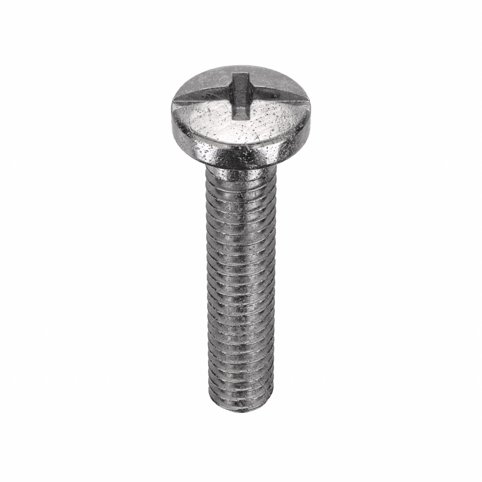 Machine Screw: #8-32 Thread Size, 3/4 in Lg, 18-8, Stainless Steel, Plain, Pan, Machine Screw, 5 PK