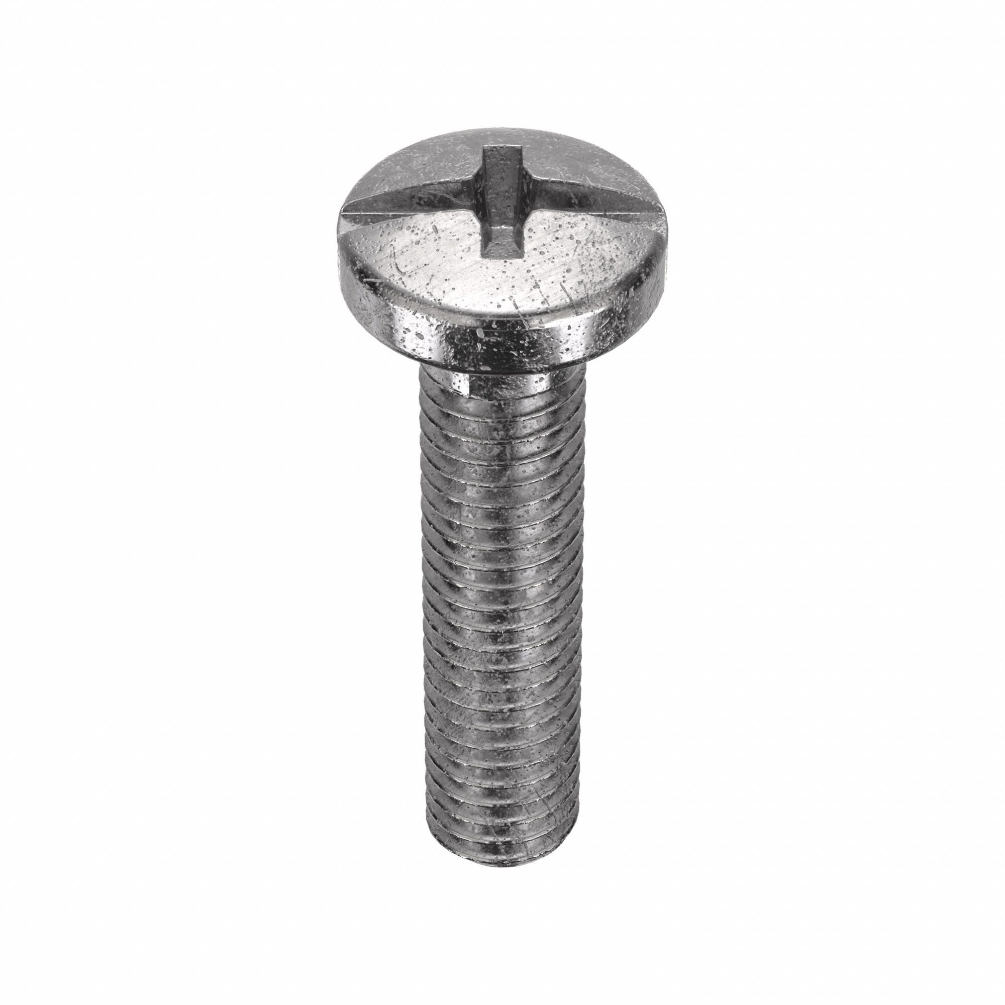 Machine Screw: #10-32 Thread Size, 3/4 in Lg, 18-8, Stainless Steel, Plain, Pan, Machine Screw, 5 PK