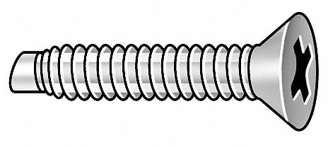 Machine Screw: #10-32 Thread Size, 1 1/4 in Lg, 18-8, Stainless Steel, Plain, Flat, Phillips, 5 PK