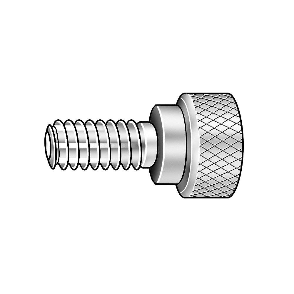 GRAINGER APPROVED Z0764 Thumb Screw,Knurled,8-32x1/2 L,18-8 SS 