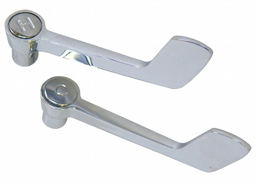 Handle: American Std, Lever Handle, Use with Hot/Cold Water Temp, Brass, Chrome Finish, Screws, 1 PR