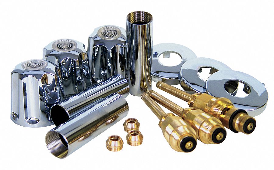 Shower and Tub Rebuild Kit: Circle Trim Plate, Chrome Finish, Knob Faucet Handle