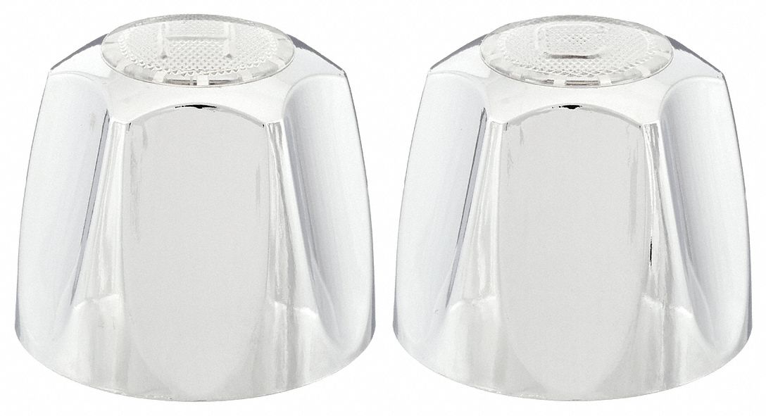 Handle: Price Pfister/Pfister, Knob Handle, Metal, Chrome Finish, Index Buttons/Screws, 1 PR