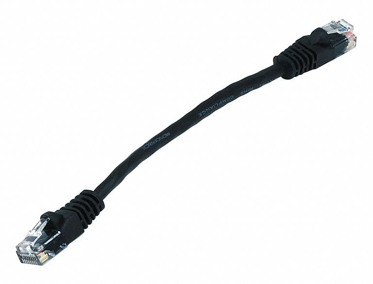 5PZP3 - Ethernet Cable Cat 5e Black 0.5 ft.
