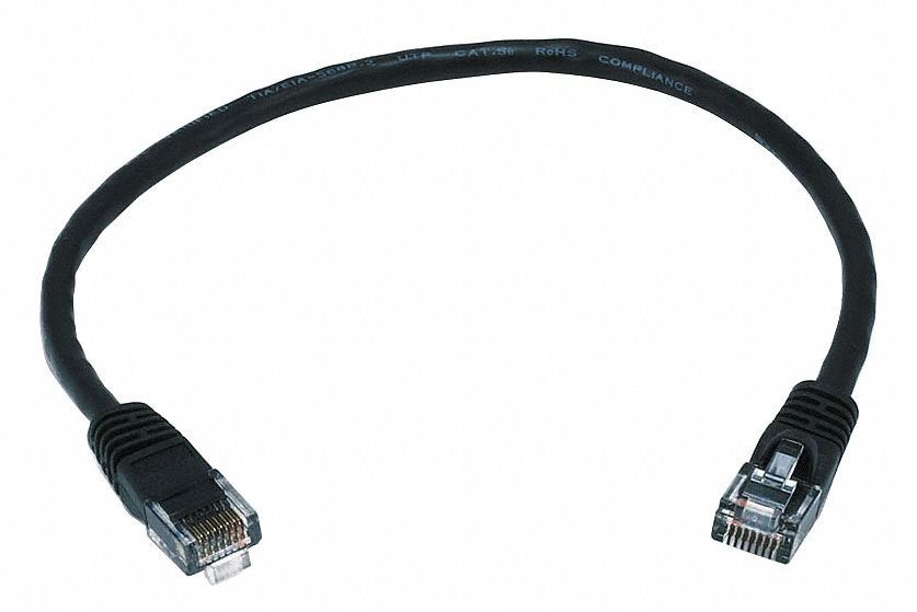5PZR3 - Ethernet Cable Cat 5e Black 1 ft.