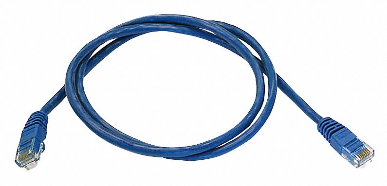 Voice and Data Patch Cord: 5e, RJ45, RJ45, 3 ft Lg - Patch Cord, Blue