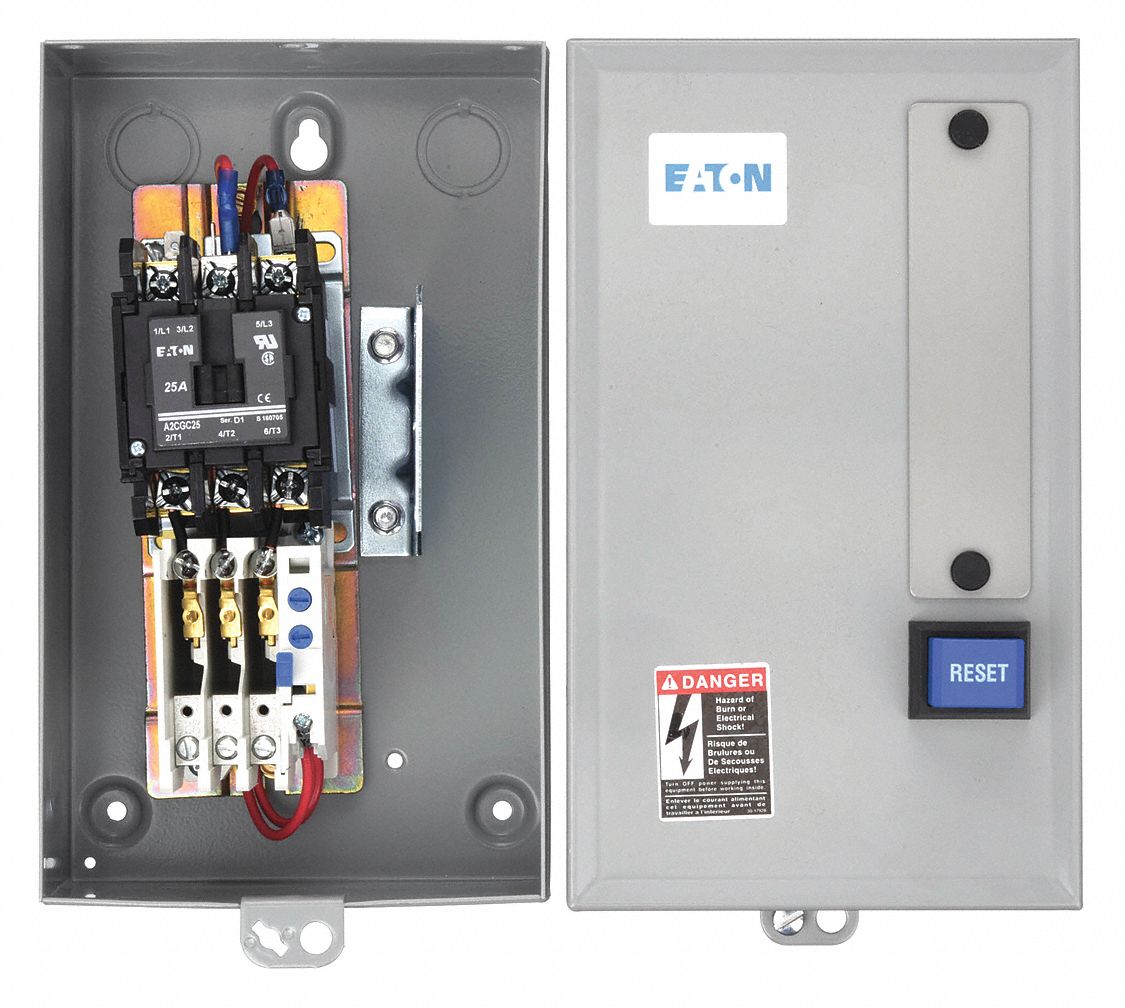 Definite Purpose Magnetic Motor Starter: Non-Reversing, 3 Poles, 25 A, 120V AC Coil, Thermal