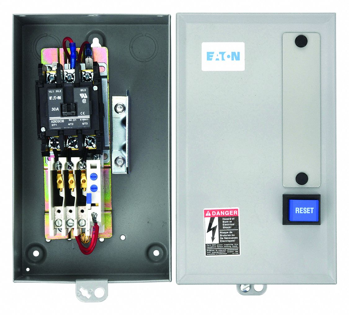 Definite Purpose Magnetic Motor Starter: Non-Reversing, 3 Poles, 25 A, 24V AC Coil, Thermal