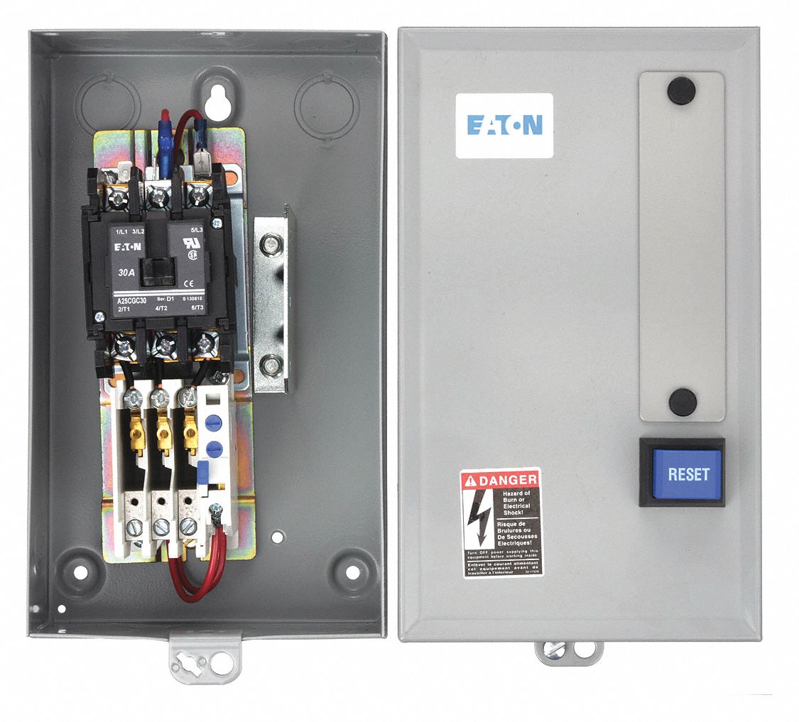 Definite Purpose Magnetic Motor Starter: Non-Reversing, 3 Poles, 30 A, 24V AC Coil, Thermal