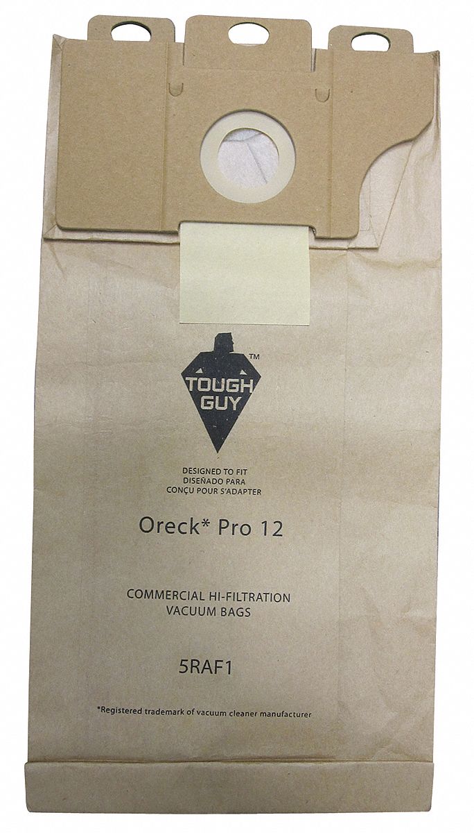 Vacuum Bag: Oreck, Dry, Paper, 2-Ply, Std, 5RAF1