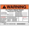 Warning: Arc Flash & Shock Hazard Appropriate PPE Required Arc Flash Boundary ___ Hazard Risk Category ___ Minimum Arc Rating Of Clothing ___ Signs