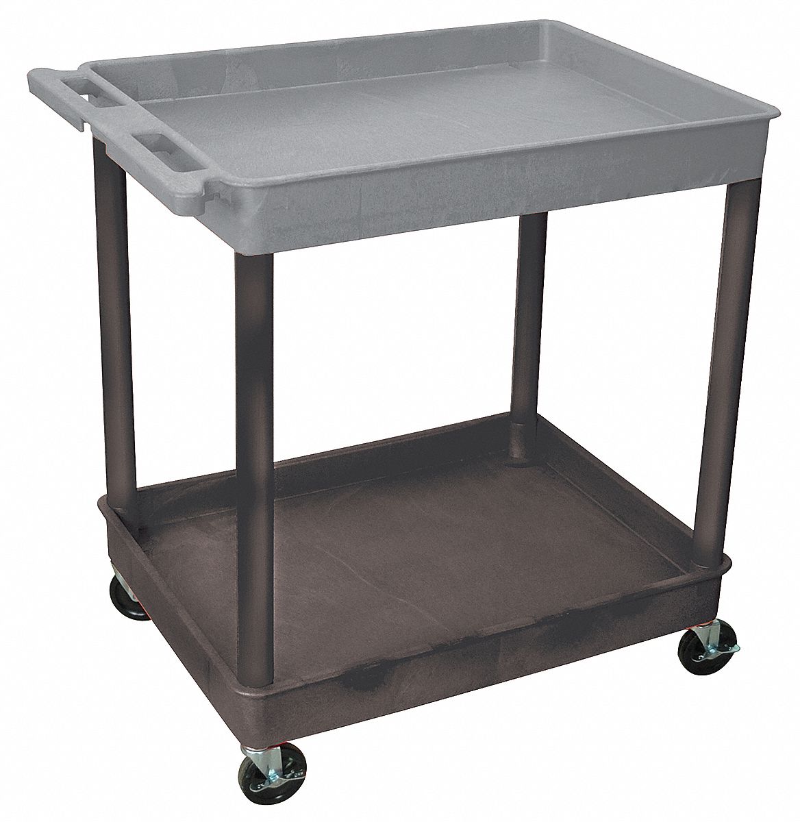 Flat Handle Utility Cart, 300 lb Load Capacity, Number of Shelves 2, 32