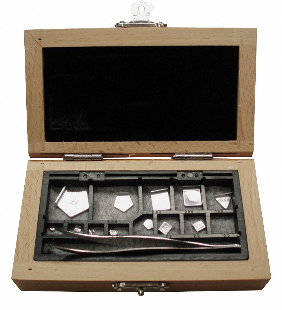 Calibration Weight Kit: 6, Stainless Steel, Metric