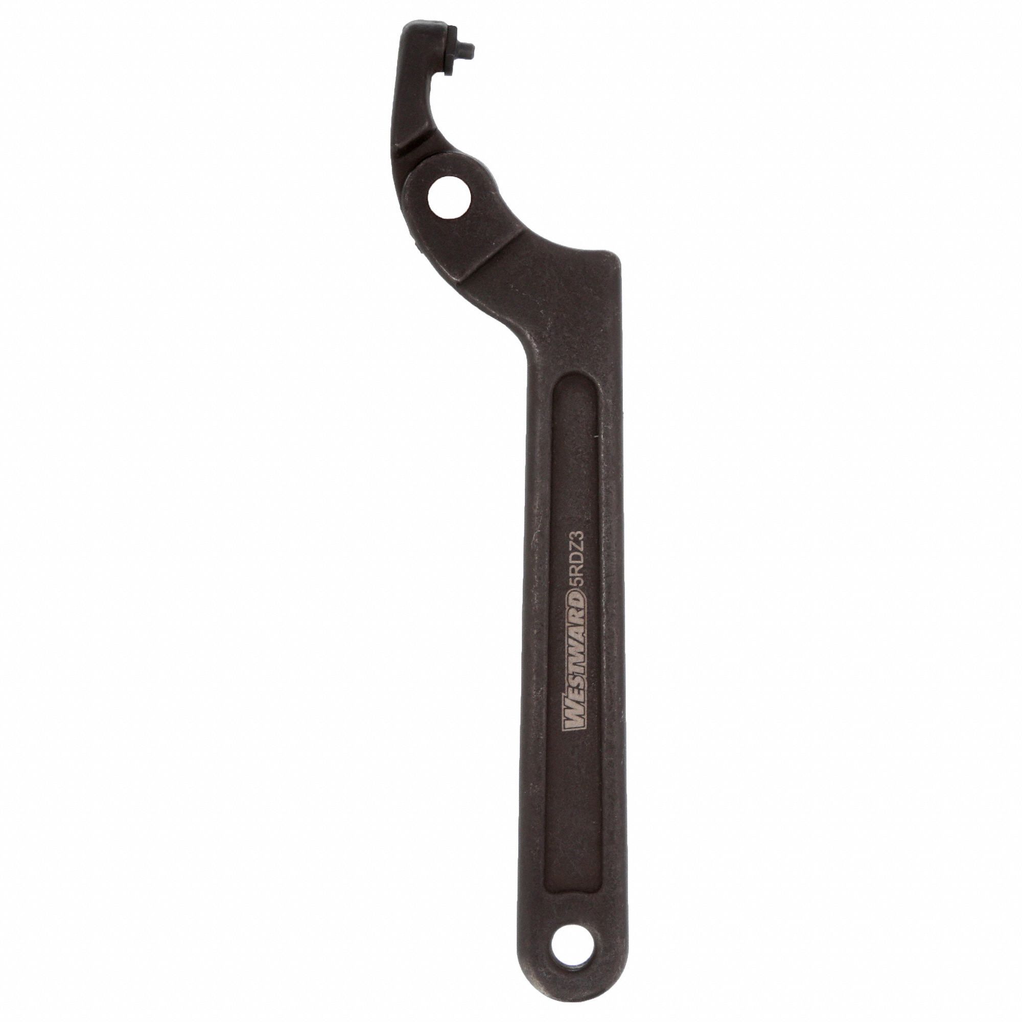 WESTWARD Adjustable Pin Spanner Wrench, Side, Alloy Steel, Black Oxide