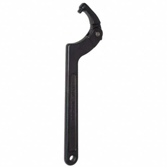 Adjustable Hook Spanner Wrench, Alloy Steel, Black Oxide - Grainger