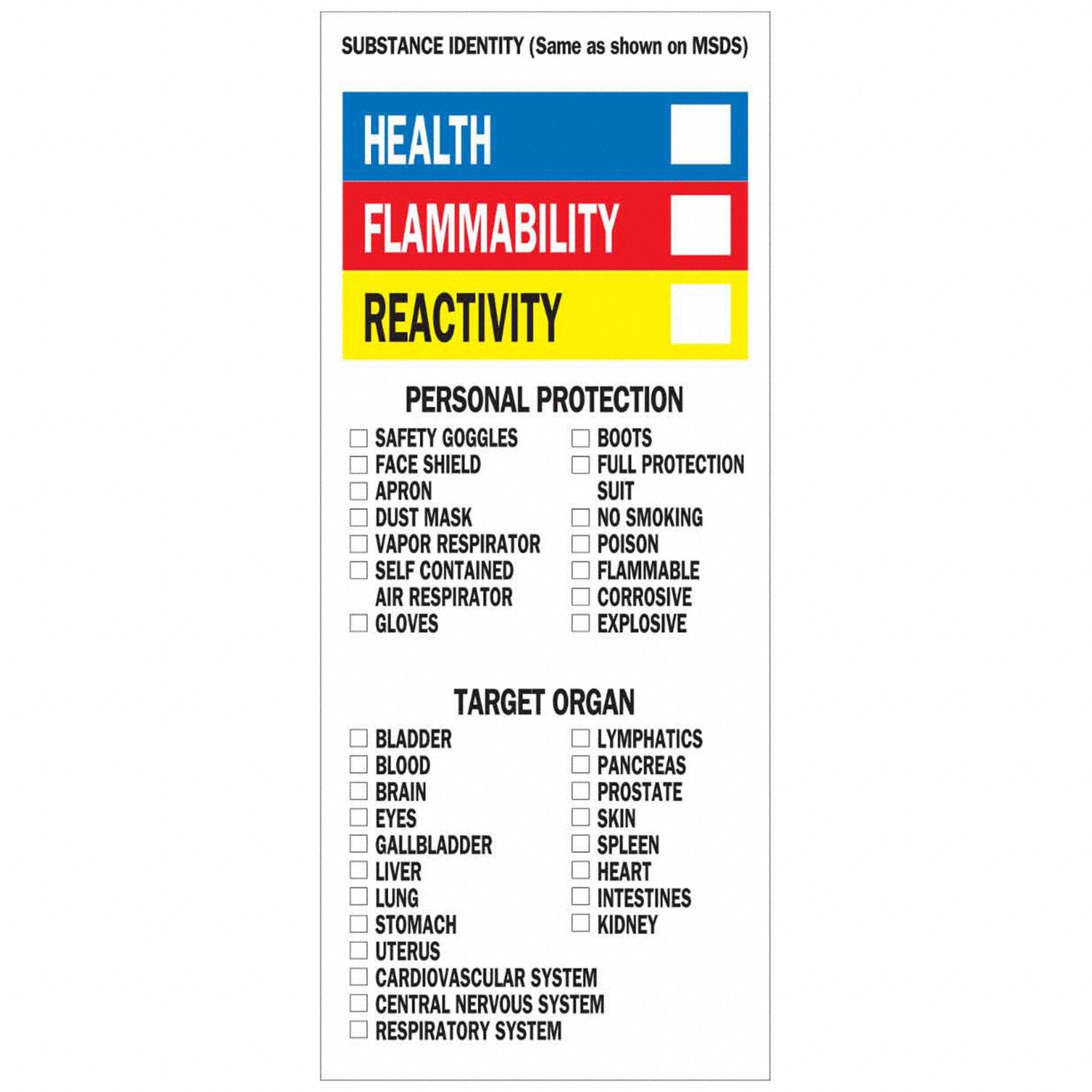 NFPA Label: 8 in Ht, 3 in Wd, Paper, Adhesive, 3 in x 8 in, 500 PK