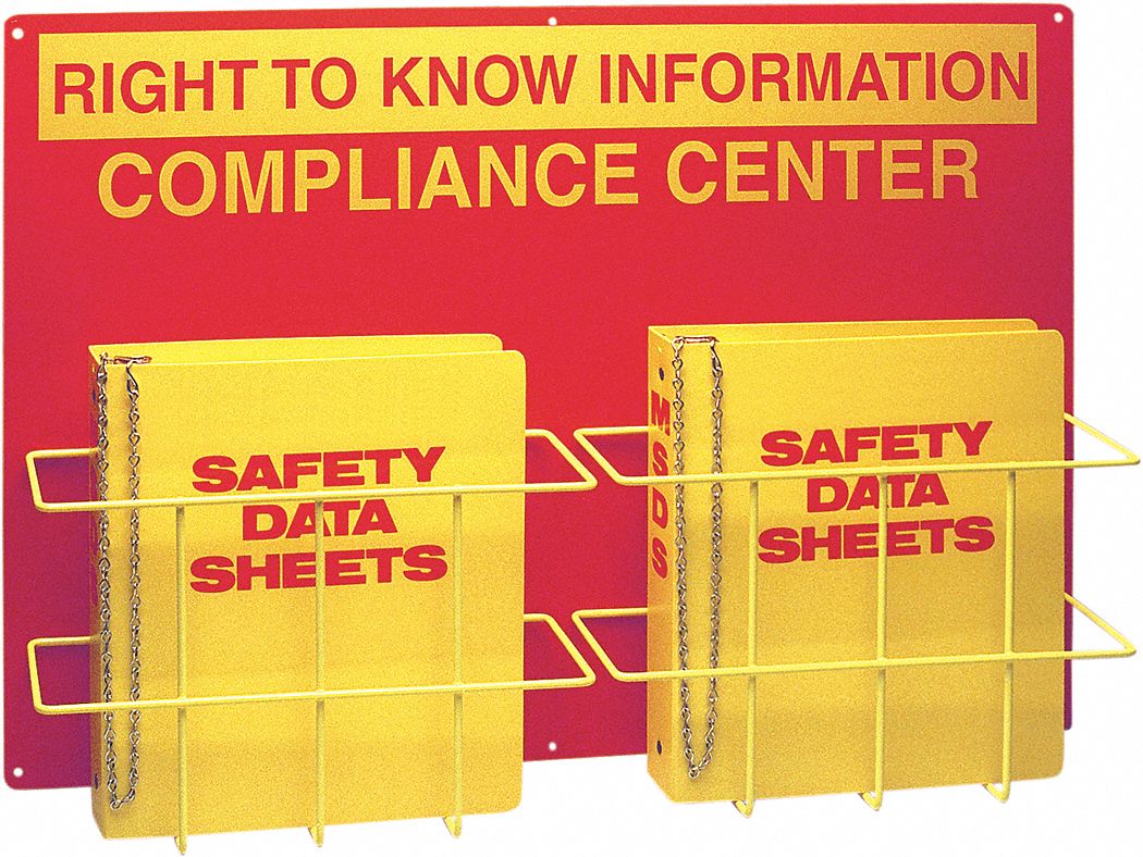 RIGHT-TO-KNOW CENTRE, ENGLISH, INCLUDES (2) BINDER RACKS (2014), (2) MSDS BINDERS (2023)