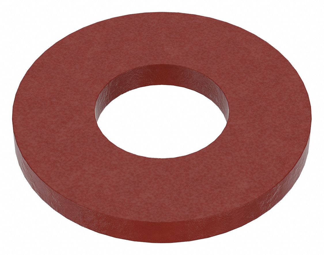 FLAT WASHER, FOR ¼ IN SCREW, PHENOLIC RESIN, PLAIN FINISH, 0.281 IN ID, 5 PK