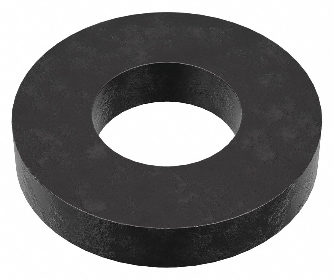 Flat Washer: Case Hardened, Black Oxide, Steel, M5 Screw Sz, 5.3 mm In Dia, 11 mm Out Dia, 10 PK