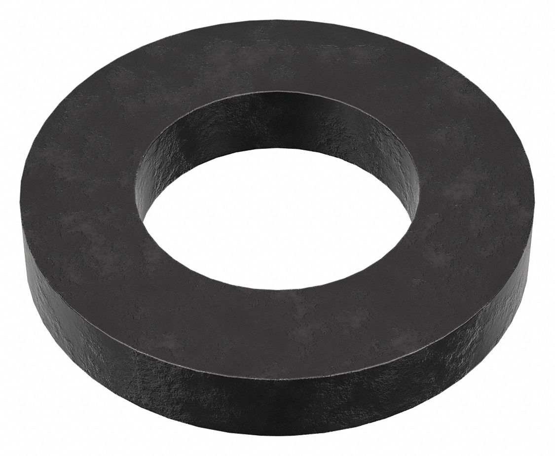 Flat Washer: Case Hardened, Black Oxide, Steel, M10 Screw Sz, 10.5 mm In Dia, 19 mm Out Dia, 10 PK